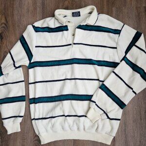 Vintage Knightsbridge made in USA Velour rugby style polo long sleeve shirt